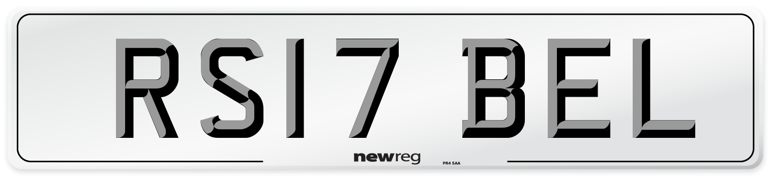 RS17 BEL Number Plate from New Reg